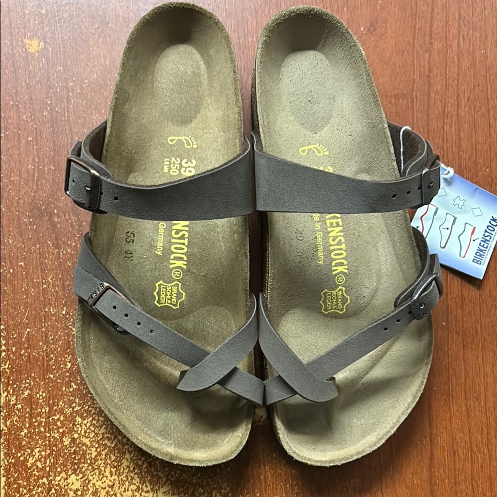 Birkenstock Taupe Cross-Strap Sandals